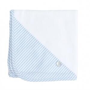 NEW BABY GI baby classic seersucker blanket in blue/white